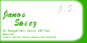 janos spicz business card